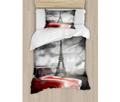 Vintage Car and Eiffel Duvet Cover Set