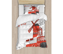 Urban Sketchy Landscape Duvet Cover Set