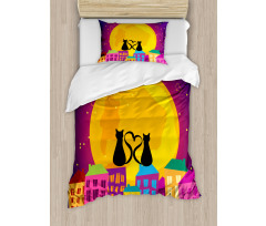 Cats on the Roof Heart Duvet Cover Set