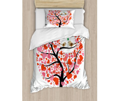 Nature Flirting Birds Duvet Cover Set