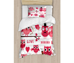 Romantic Owls Arrows Duvet Cover Set