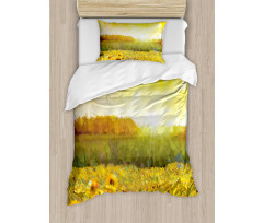 Golden Sunflower Field Duvet Cover Set