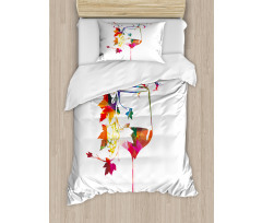 Glass Bird Vines Duvet Cover Set