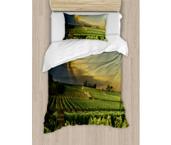 France Sunset Vineyard Duvet Cover Set