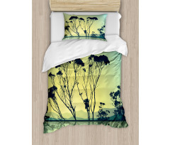 Tree Silhouettes Scenic Duvet Cover Set