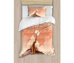 Lonely Tree on Cliff Duvet Cover Set