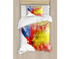 Parrot with Feathers Duvet Cover Set