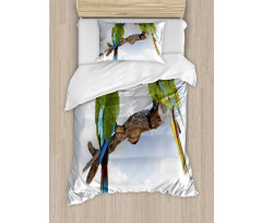 2 Parrot Macaw Bird Duvet Cover Set