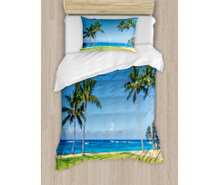 Coconut Palm Hawaii Duvet Cover Set