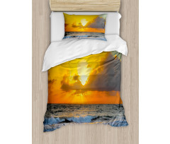 Sunset Beach in Brazil City Duvet Cover Set