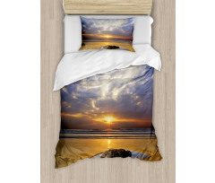 Sunbeams Cloudy Sky Sea Duvet Cover Set