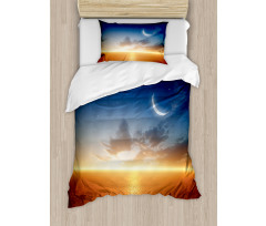 Sunset Sky Moon Stars Duvet Cover Set