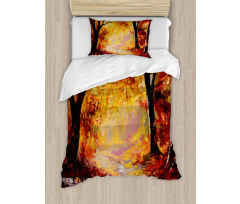 Forest Trees Leaves Duvet Cover Set