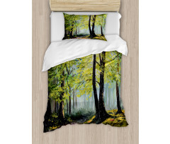 Fall Forest Landscape Duvet Cover Set