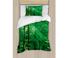 Forest Trees Morning Duvet Cover Set