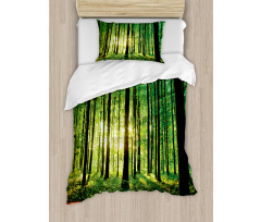 Sunlight Forest Trees Duvet Cover Set