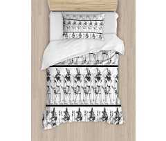 Hieroglyphics Anubis Duvet Cover Set