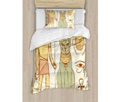 Ancient Cat Figure Duvet Cover Set