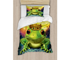 Frog Prince with Crown Duvet Cover Set