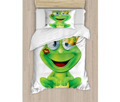 Crown Frog Prince Duvet Cover Set