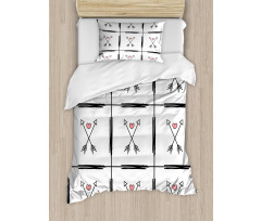 Arrow Hearts Pattern Duvet Cover Set