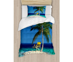 Chair Under a Palm Tree Duvet Cover Set