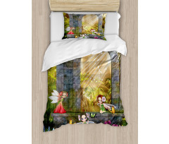 Flowers Blossoms Scene Duvet Cover Set