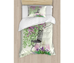 Flowers Blooming Garden Duvet Cover Set