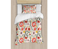 Flowers Herbs and Leaves Duvet Cover Set