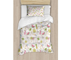 Watermelon Lemon Umbrella Duvet Cover Set