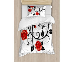 Swirling Roses Garden Duvet Cover Set