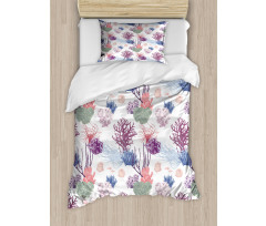 Engraved Reef Coral Designs Duvet Cover Set