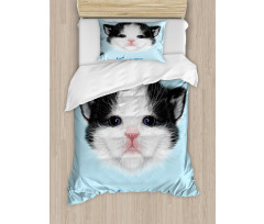 Furry Pink Nose Kitten Duvet Cover Set