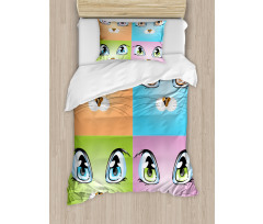 Colorful Animal Kitten Duvet Cover Set