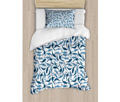 Sharks Narwhal Mammal Fish Duvet Cover Set