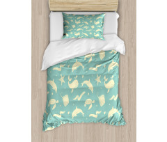 Soft Dolphin Turtle Starfish Duvet Cover Set