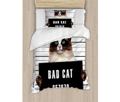 Jail Kitty Under Arrest Duvet Cover Set