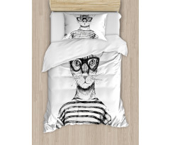 Hipster New Age Cat Duvet Cover Set