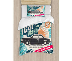 Vintage Auto Repair Art Duvet Cover Set