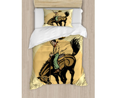 Wild Horse Rodeo Cowboy Duvet Cover Set