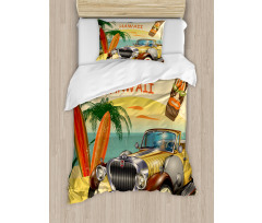 Car Palms Tribal Mask Duvet Cover Set