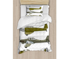 Old Dive Planes Jets Duvet Cover Set