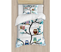 Night Animal Owl Love Duvet Cover Set