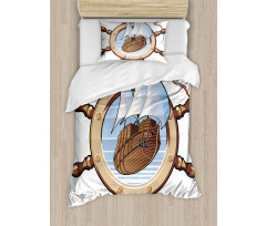 Ships Wheel Sailing Duvet Cover Set