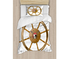 Pirate Sea Ship Wheel Duvet Cover Set