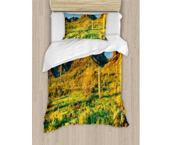 Picacho Peak and Sun Duvet Cover Set