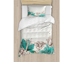 Retro Hibiscus Art Duvet Cover Set