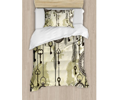 Green Old 20s Design Duvet Cover Set