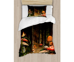 Mushrooms Dark Forest Duvet Cover Set