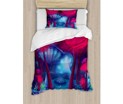 Mushrooms Vibrant Colors Duvet Cover Set